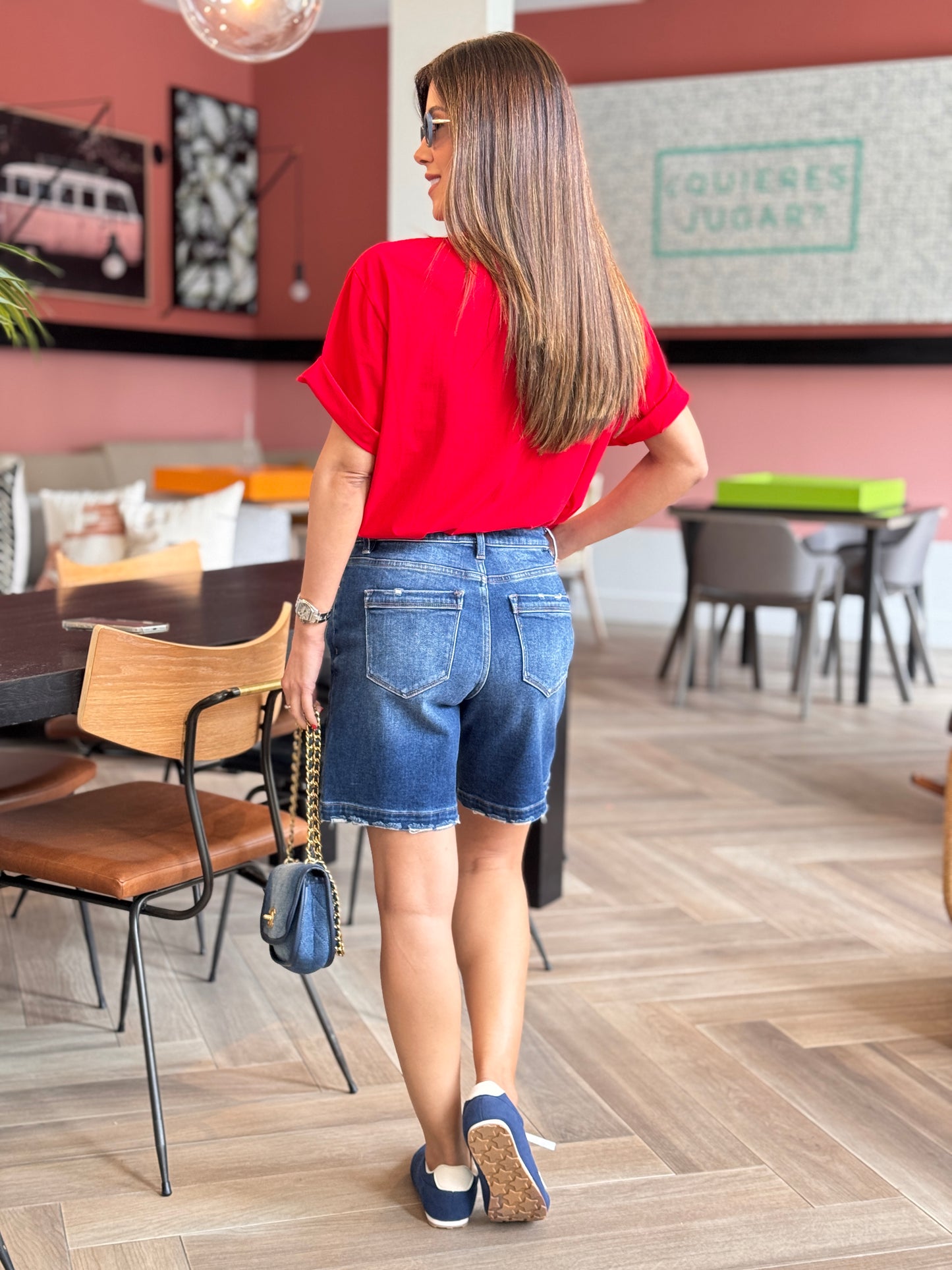 Cartoon Hat Red Oversized T-Shirt