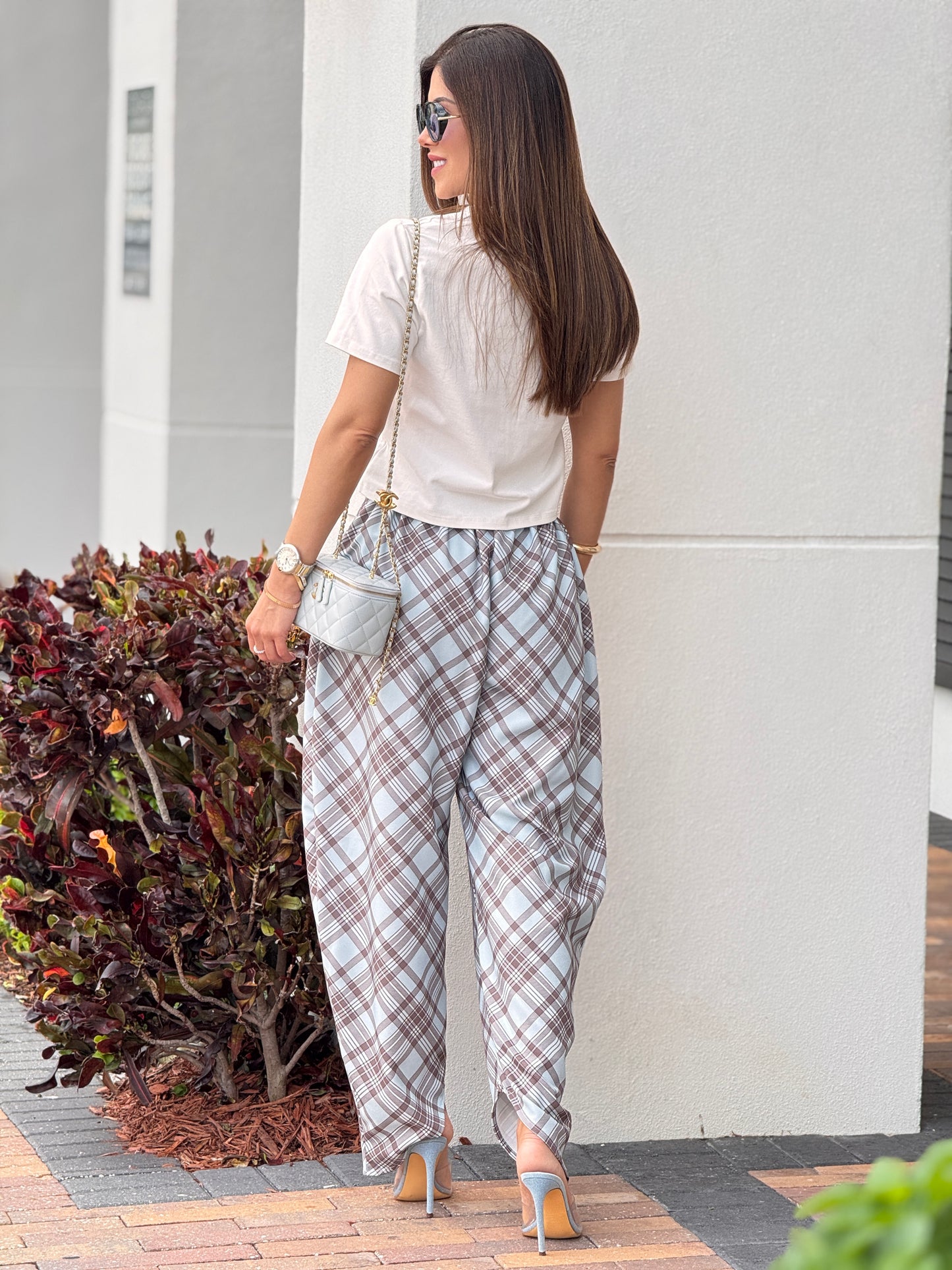 Frenchie Bonjour Blue Plaid Set