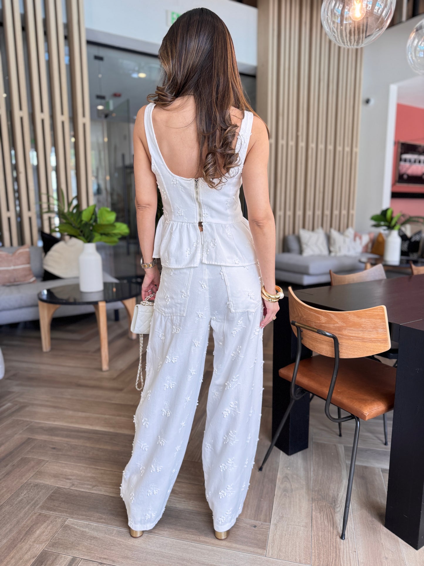 Lumina Ivory Embroidery Denim Set