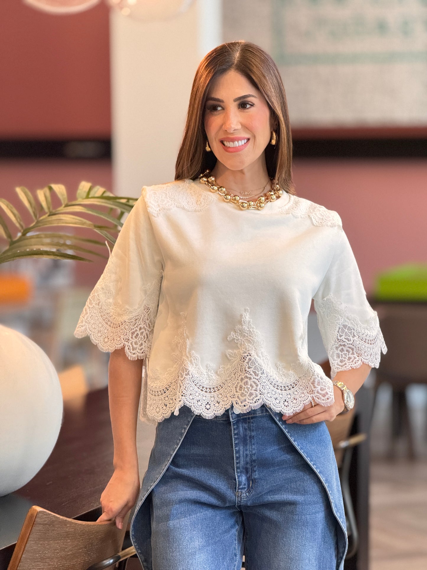 Hanoi White Lace T-Shirt