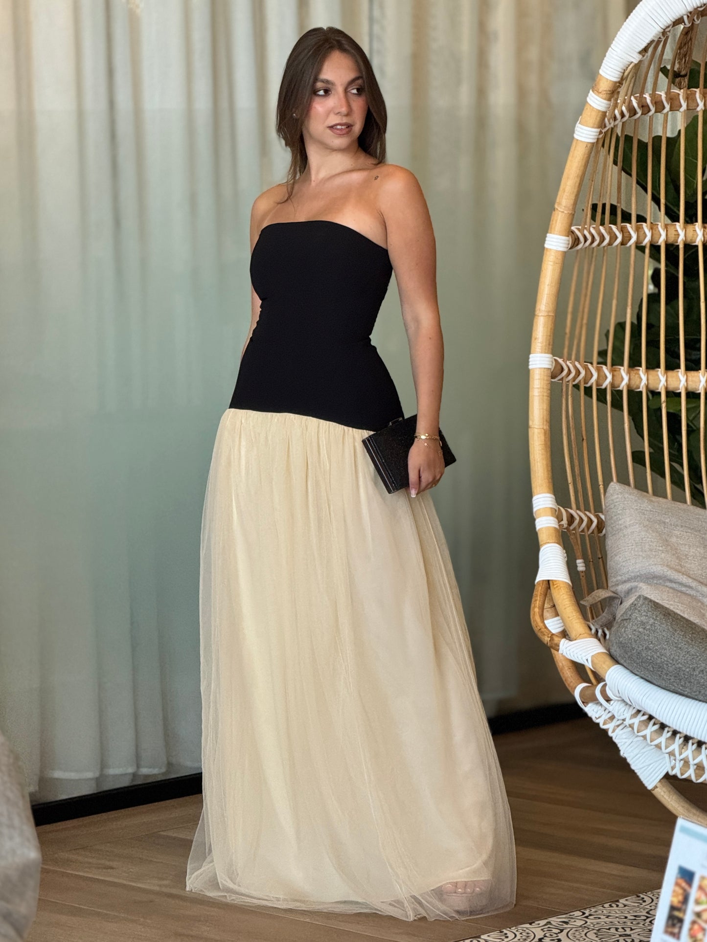 The Swan Black/Beige Tulle Dress Gala