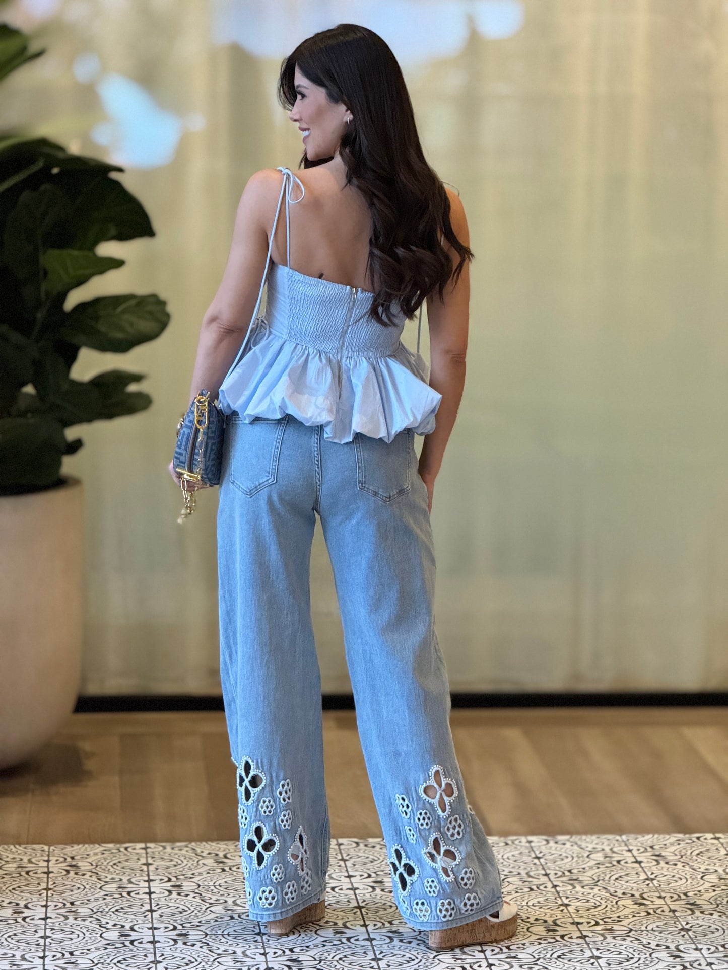 Florence Light Denim Cutout Jeans