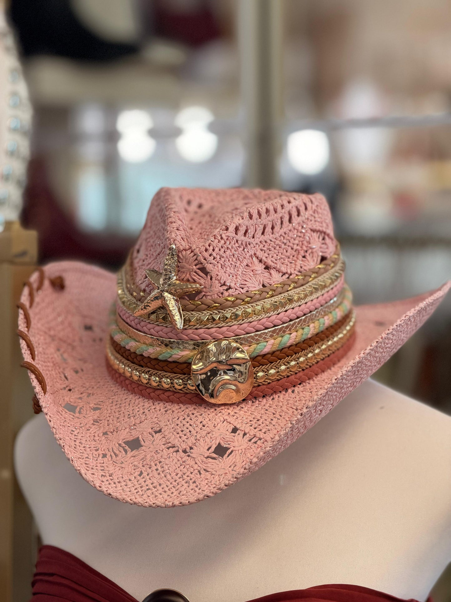 Boho Light Pink Hat