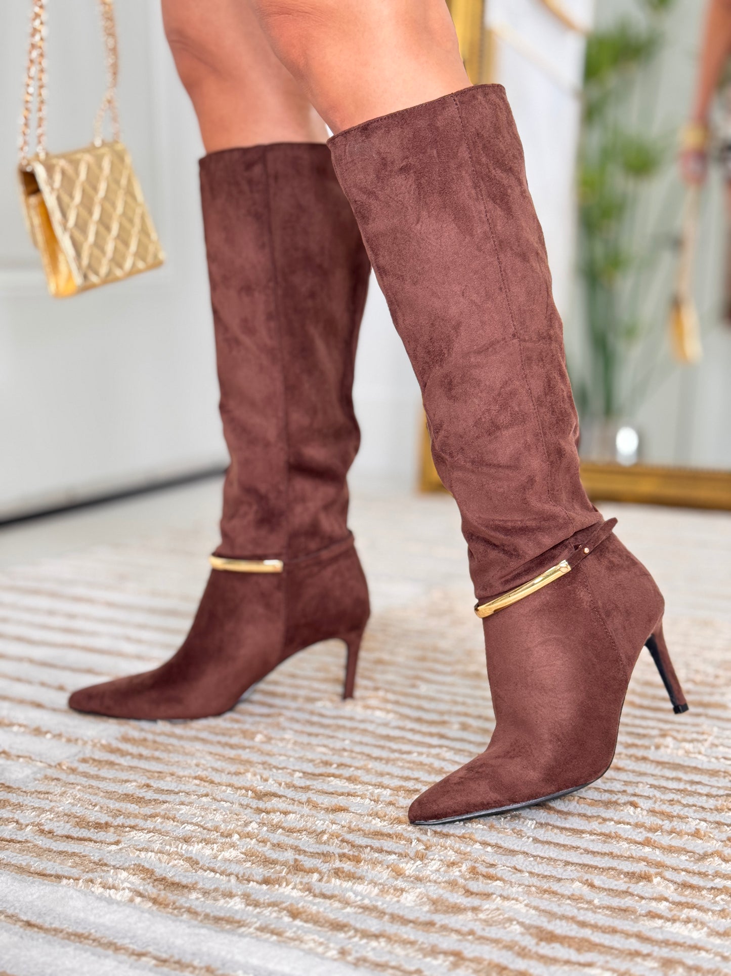 Tamsyn Brown Suede Stiletto Boots