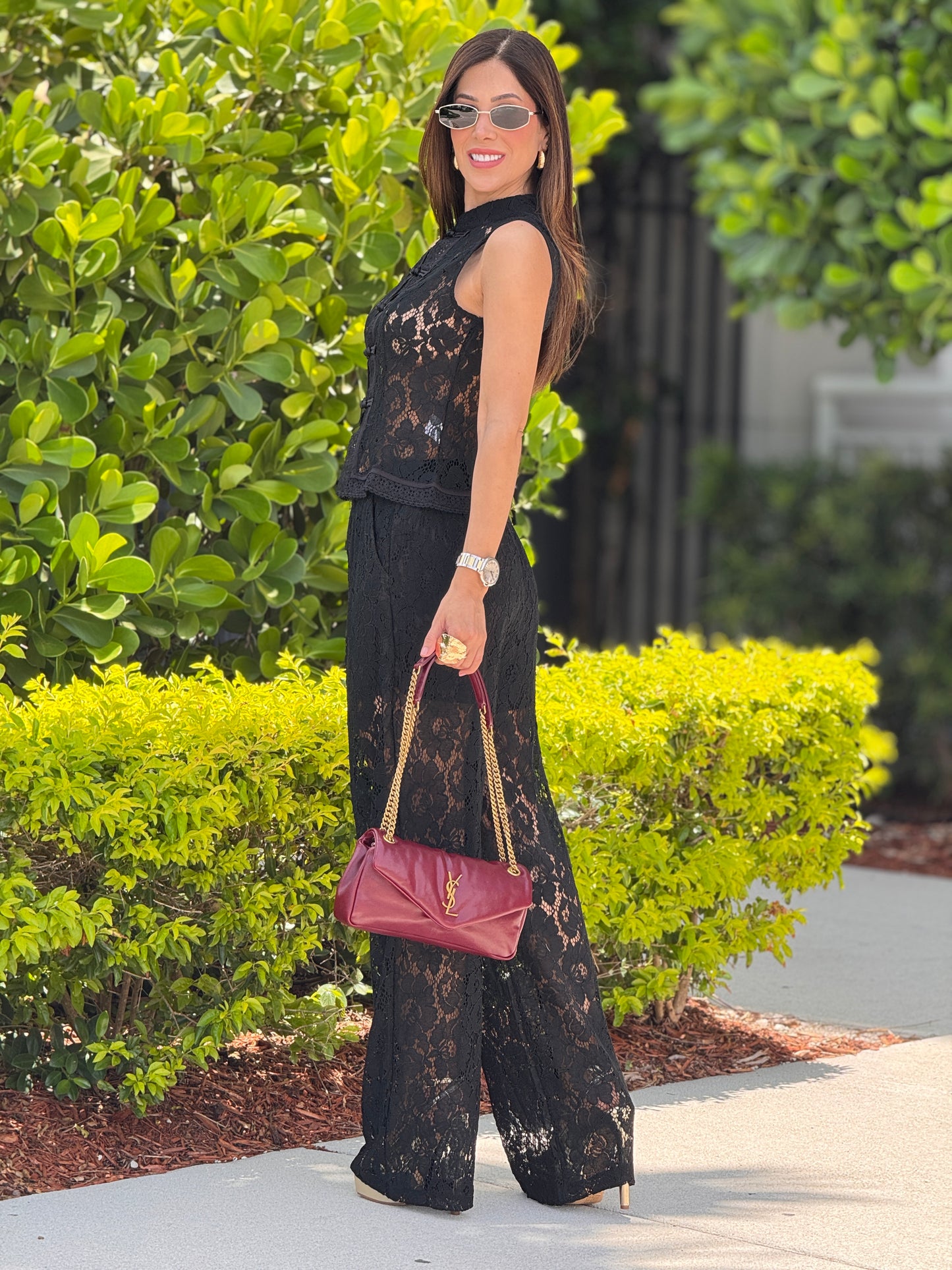 VivaBella Black Chinese Lace Set
