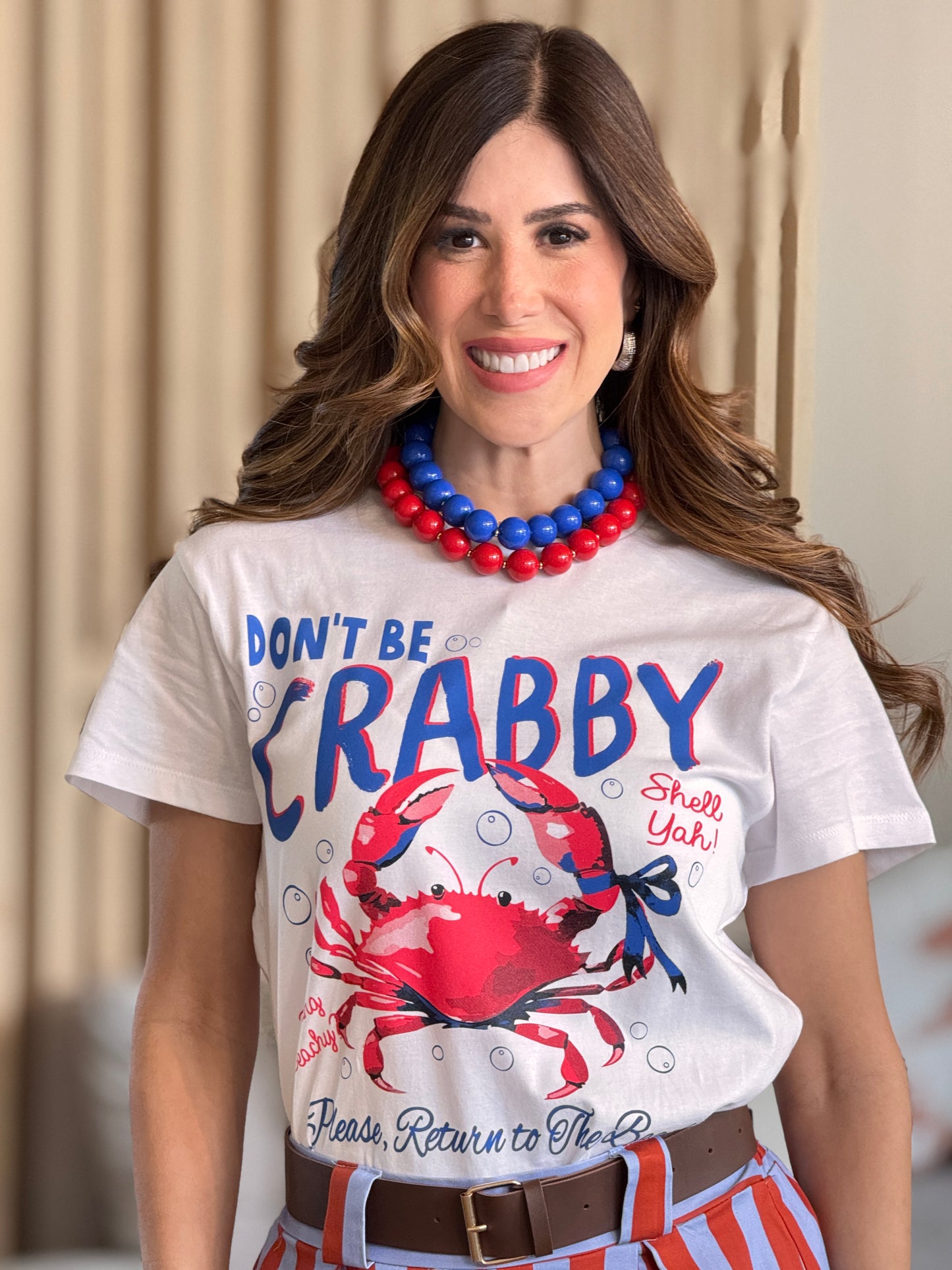 Crabby White/Navy T-Shirt