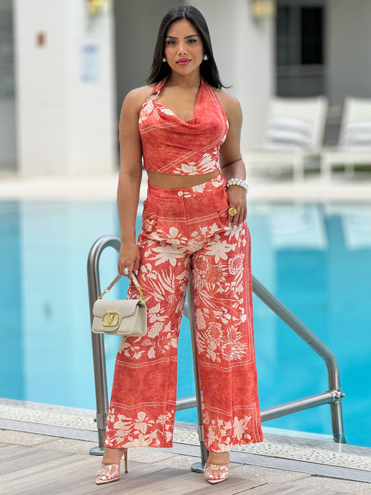 Mumbai Orange Floral Set