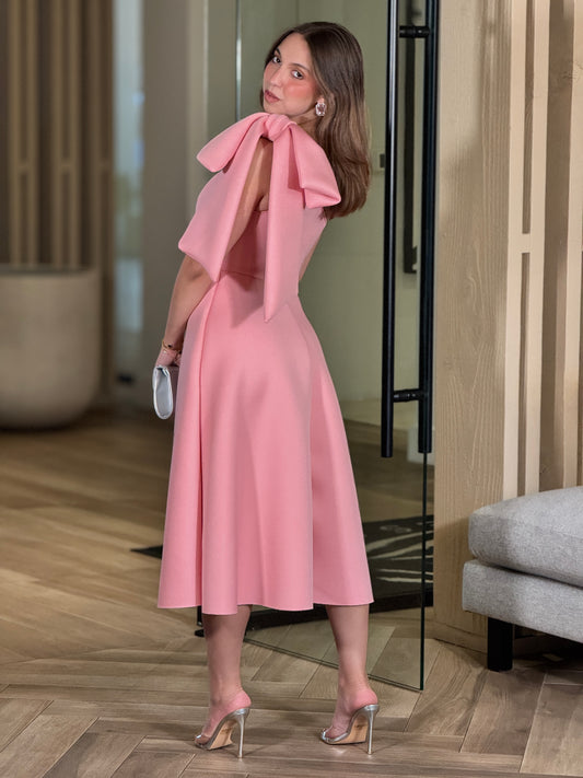 Romina Pink Bow Dress Gala