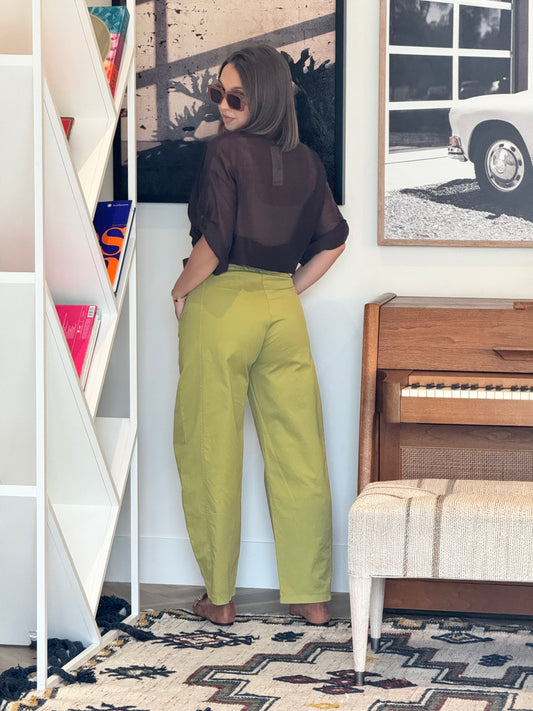 Italian Green Barrel Pants