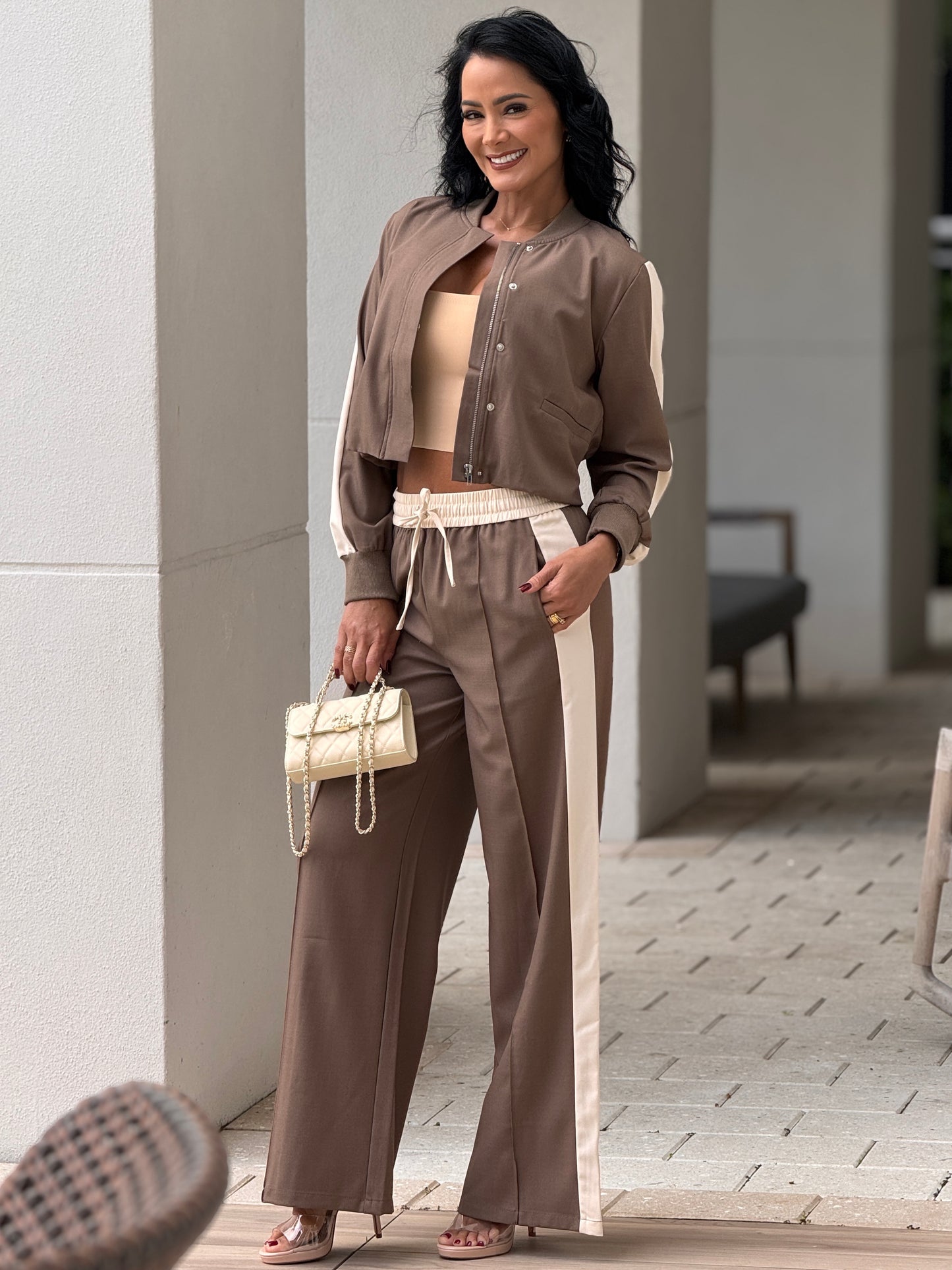 Rivera Brown/Beige Bomber Set