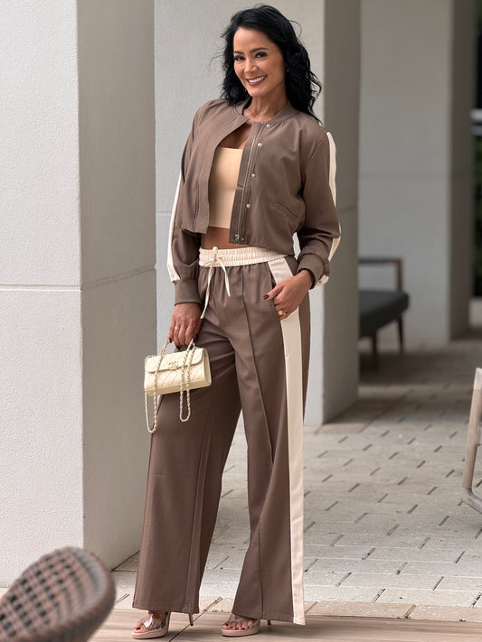 Rivera Brown/Beige Bomber Set