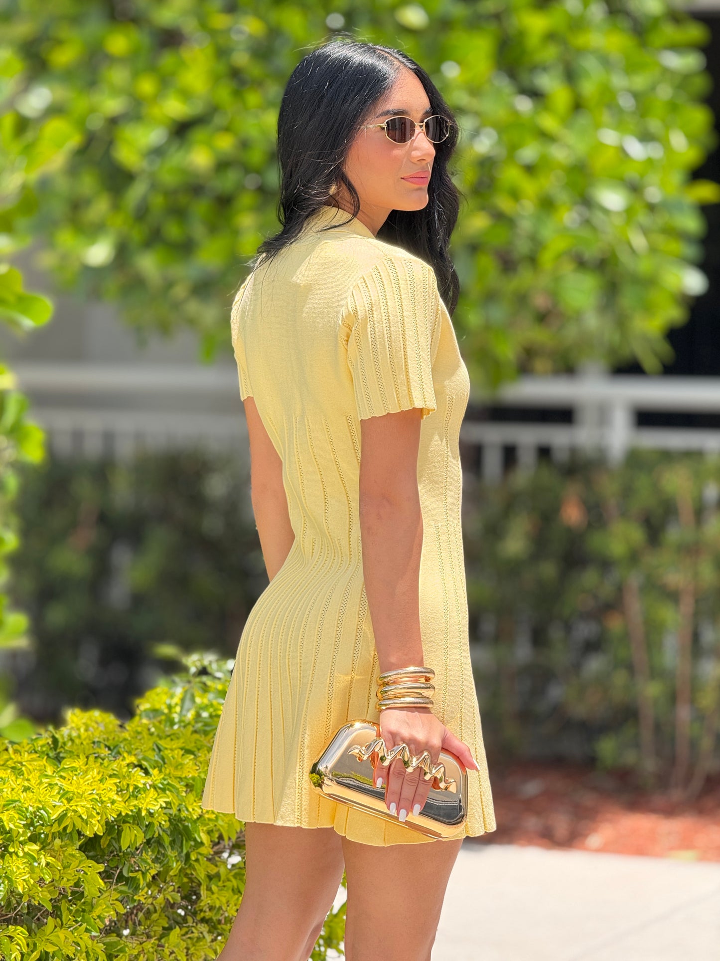 Balbina Sun Yellow Knit Mini Dress