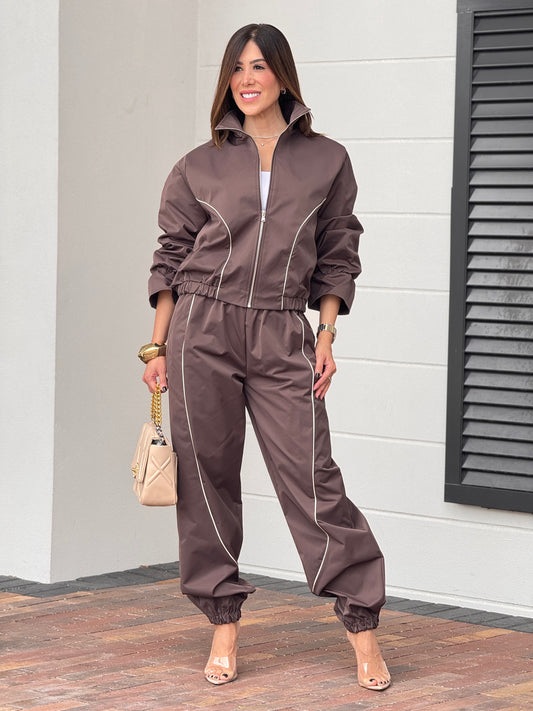 Lumi Brown Jacket Sport Set