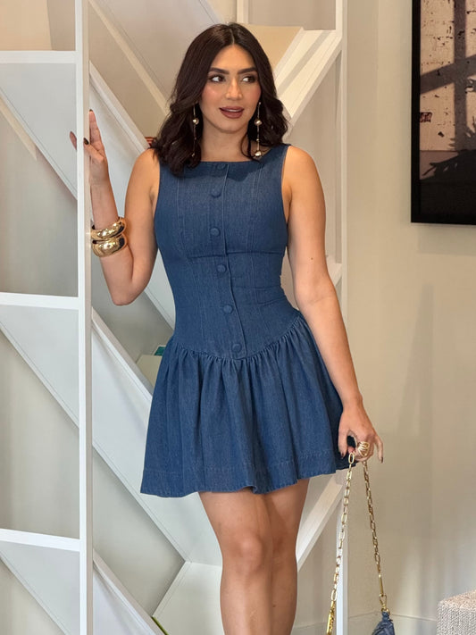 Melanie Denim Bubble Dress