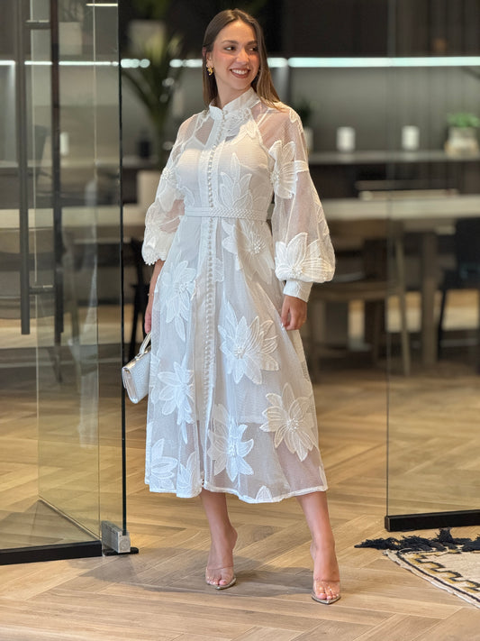 Tulipán White Torchon Dress