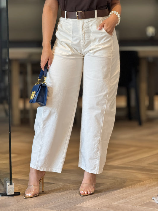 Venice Off White Barrel Joggers