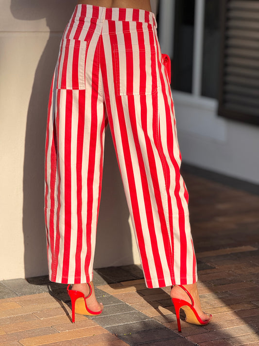 Milano Red/White Lines Pants