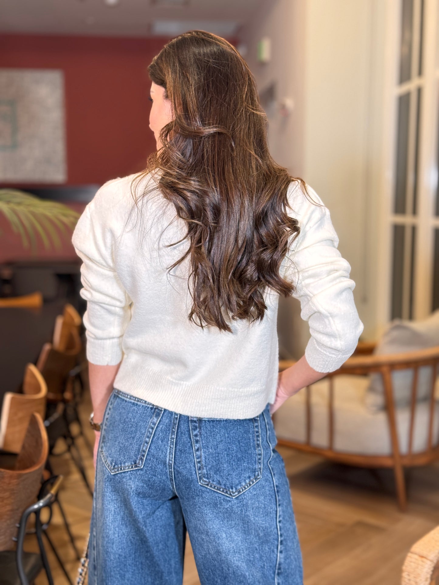 The Crab White Sweater Top