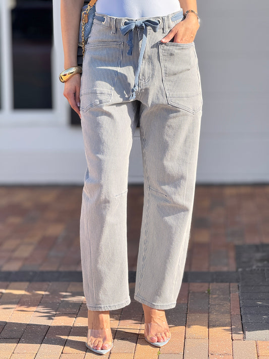 Miou Blue/White Lines Pants
