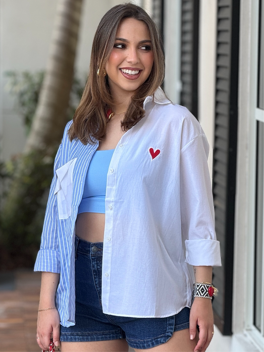 Mindy Blue Lines/White Shirt