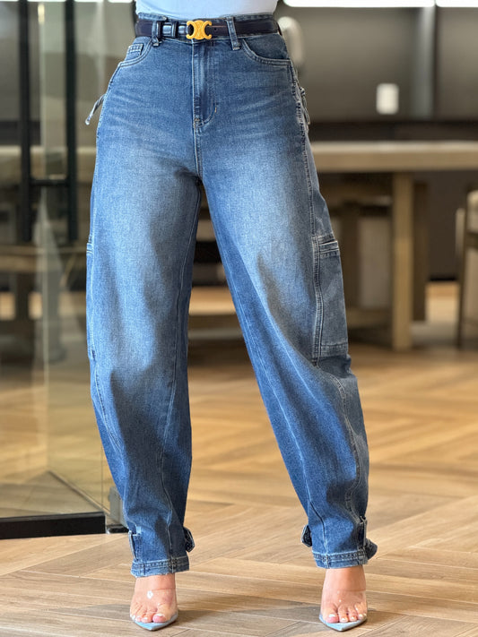 Vibrant Rope Barrel Jeans