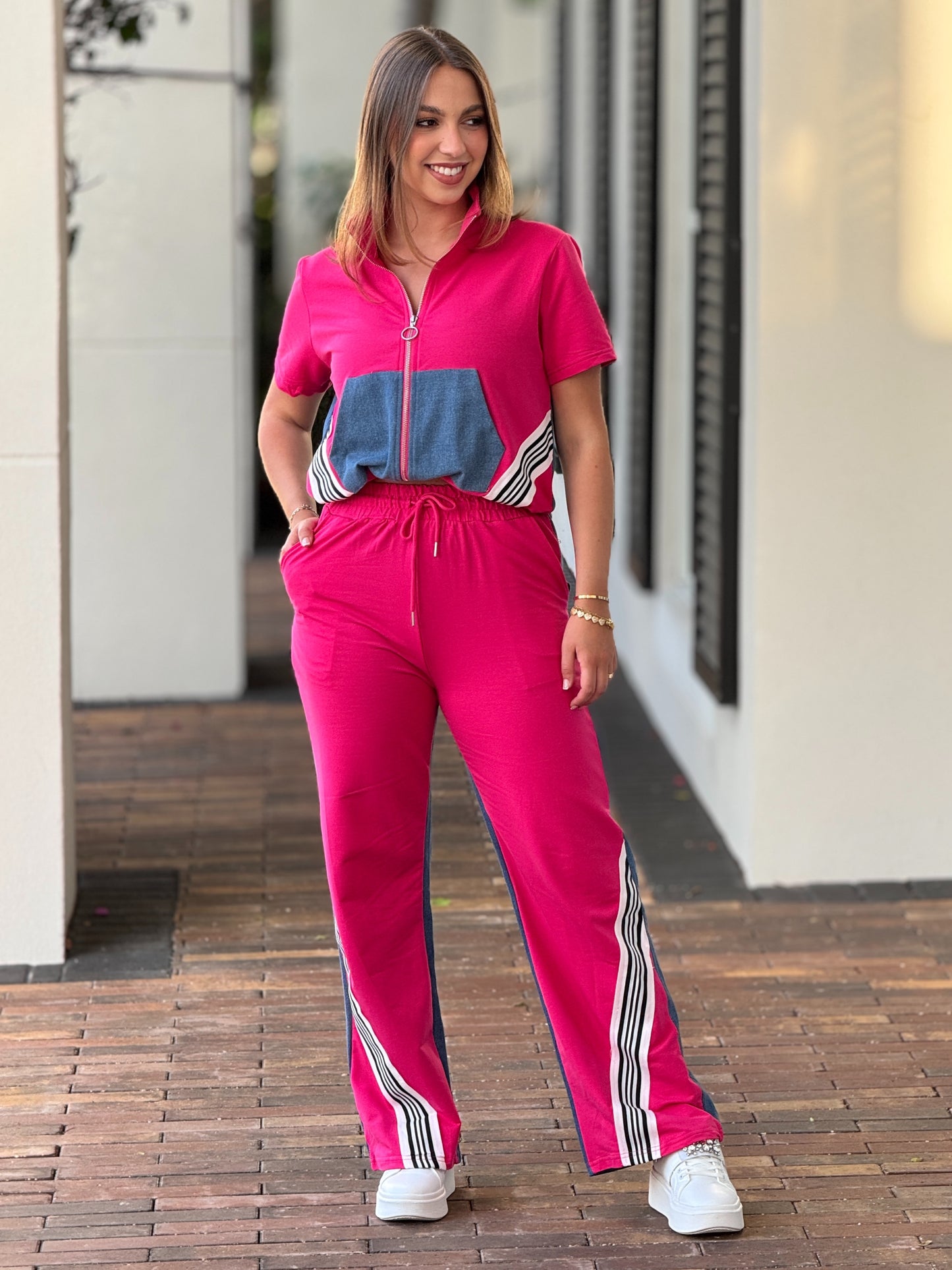 Marianne Pink Lines Sport Set