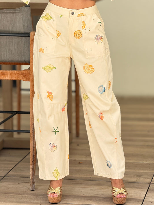 Caribe Ivory Print Pants