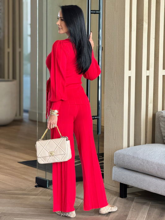 Rivera Red Knitted Set