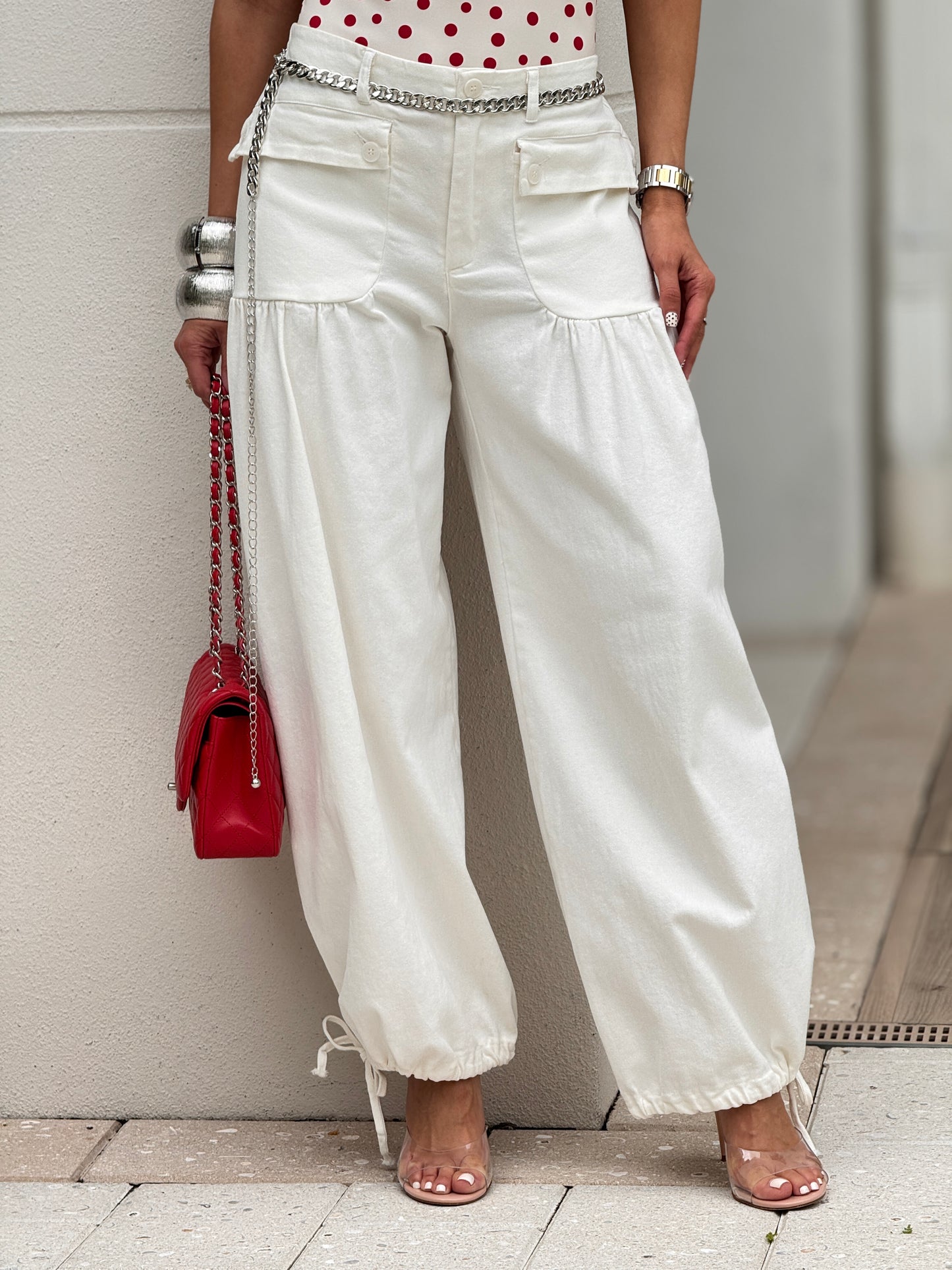Hershey White Linen Pants
