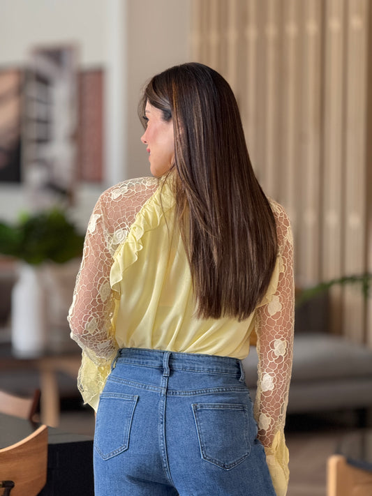 Rosetta Yellow Torchon Shirt