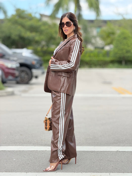 Trend Brown Leather Lines Set