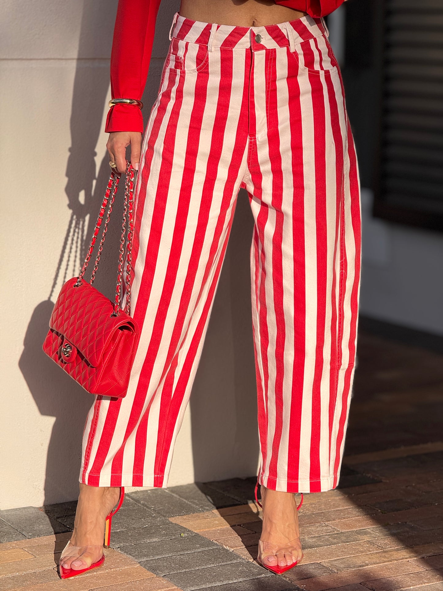 Milano Red/White Lines Pants