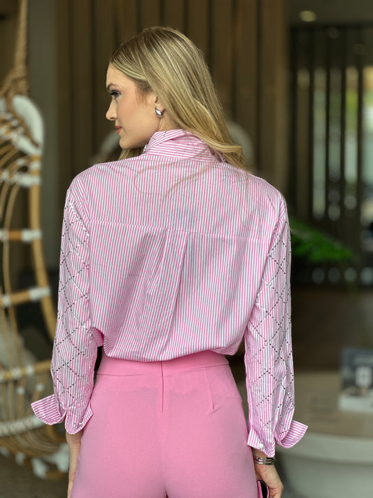 Kelly Pink Rhinestone Shirt