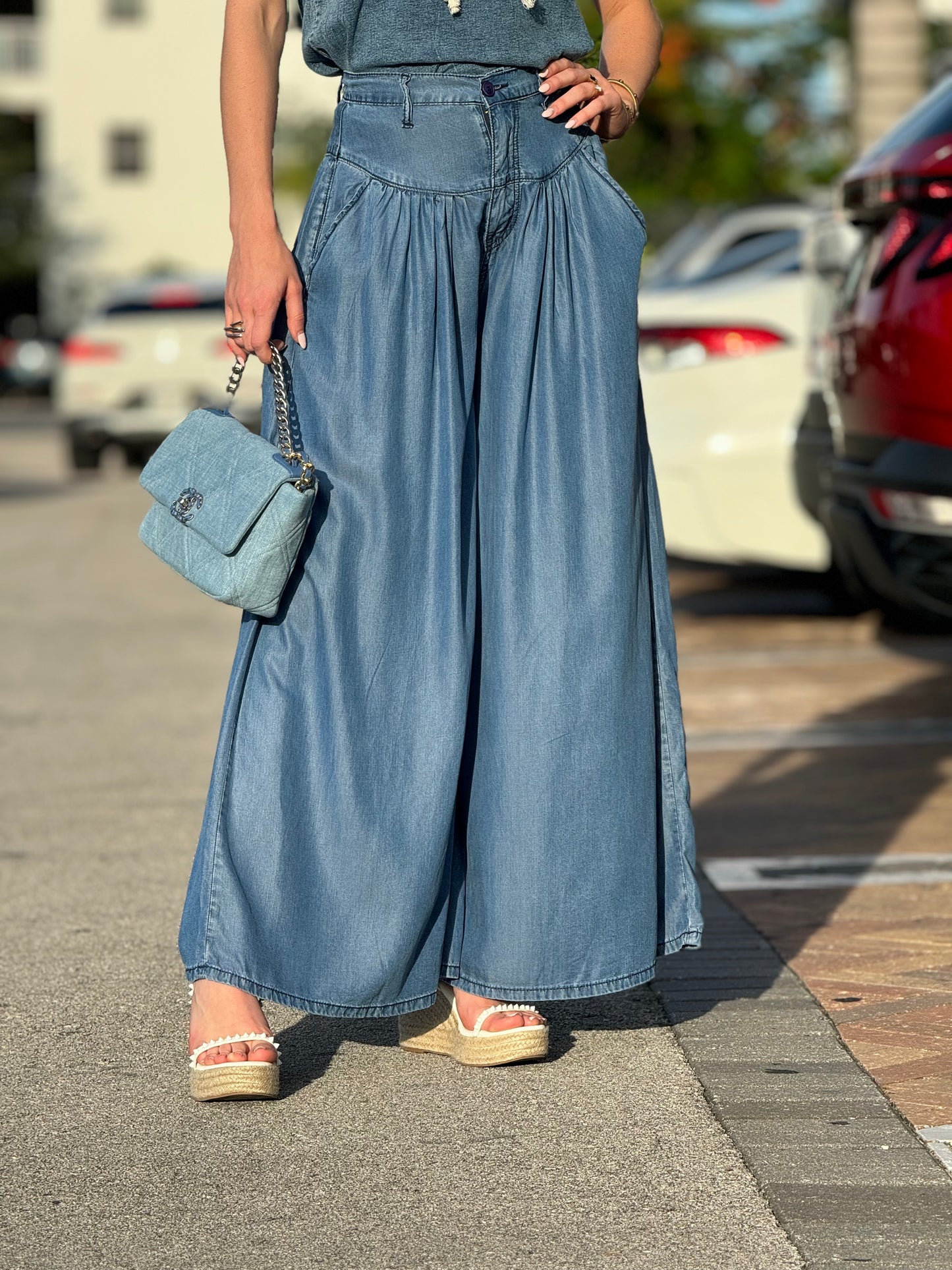 Vivianne Denim Palazzo Pants