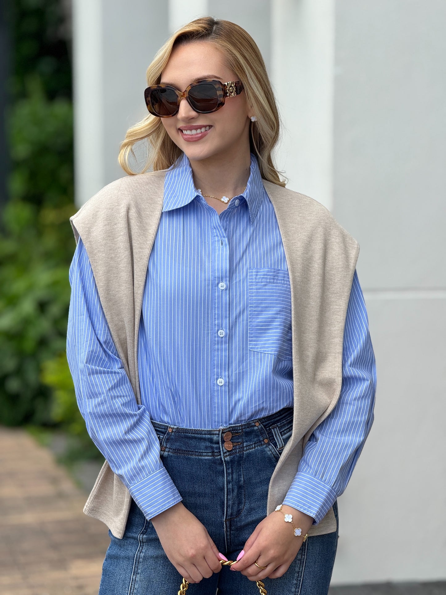 Musty Blue Lines/Sweater Shirt