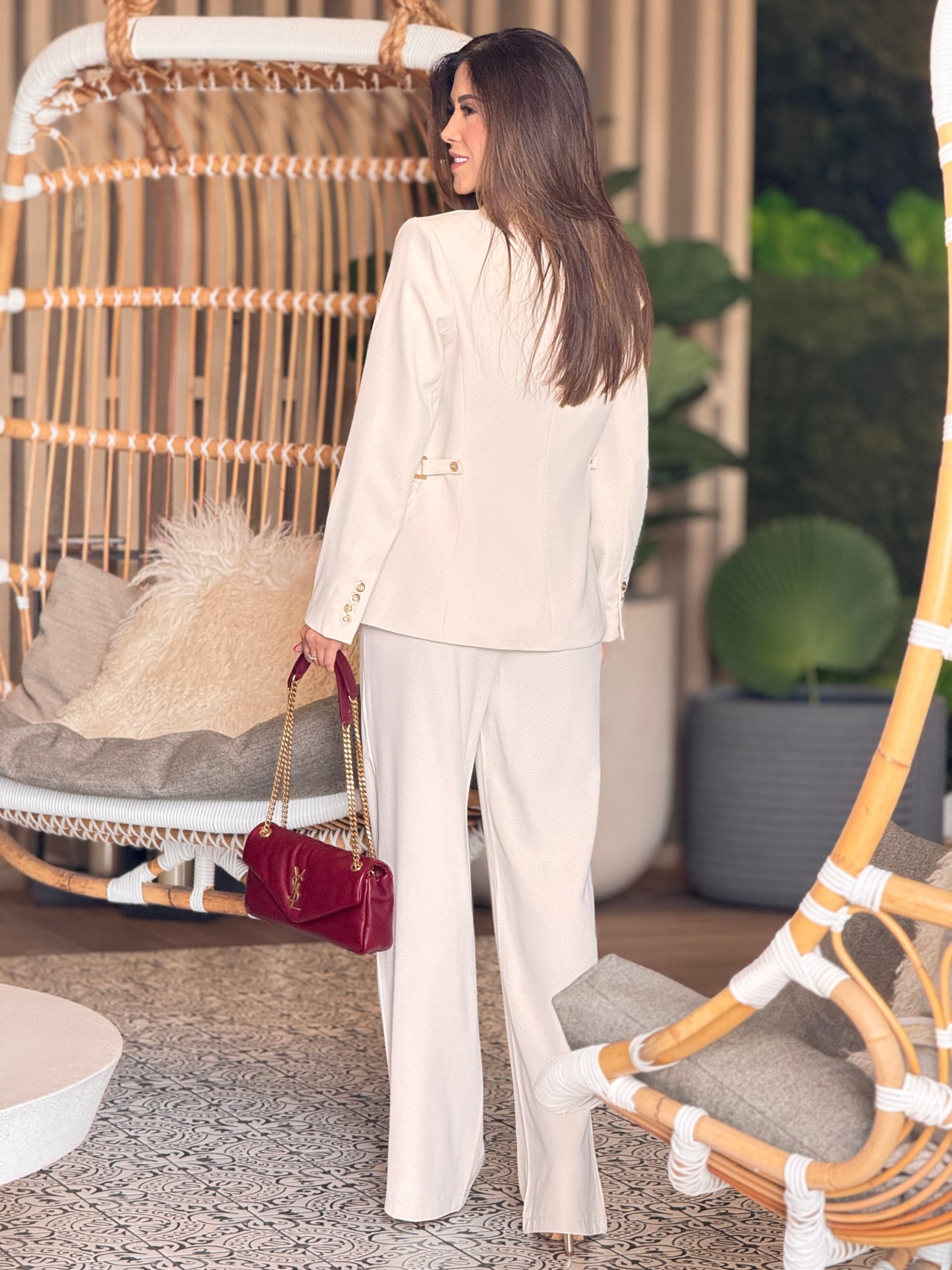 Ovianca Ivory Suit Blazer Set