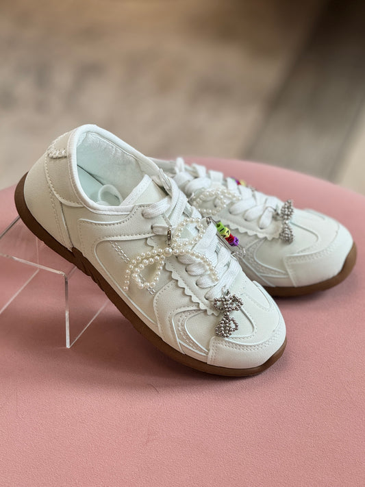Miu White Charm Sneakers