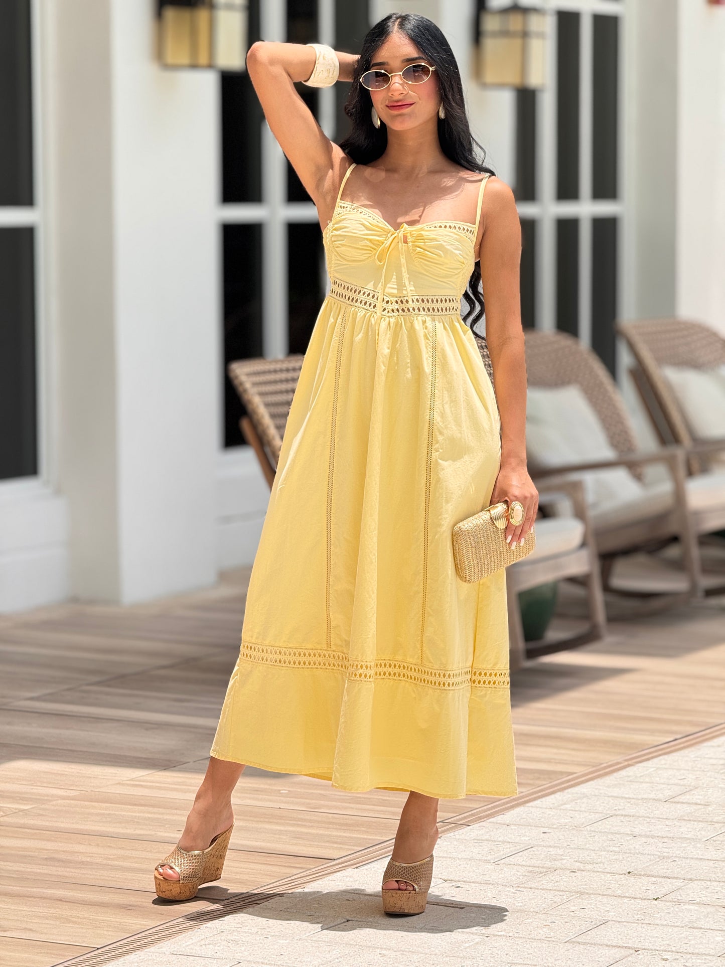 Hershey Yellow Eyelet Dress