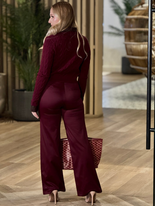 Ovianca Burgundy Office Pants
