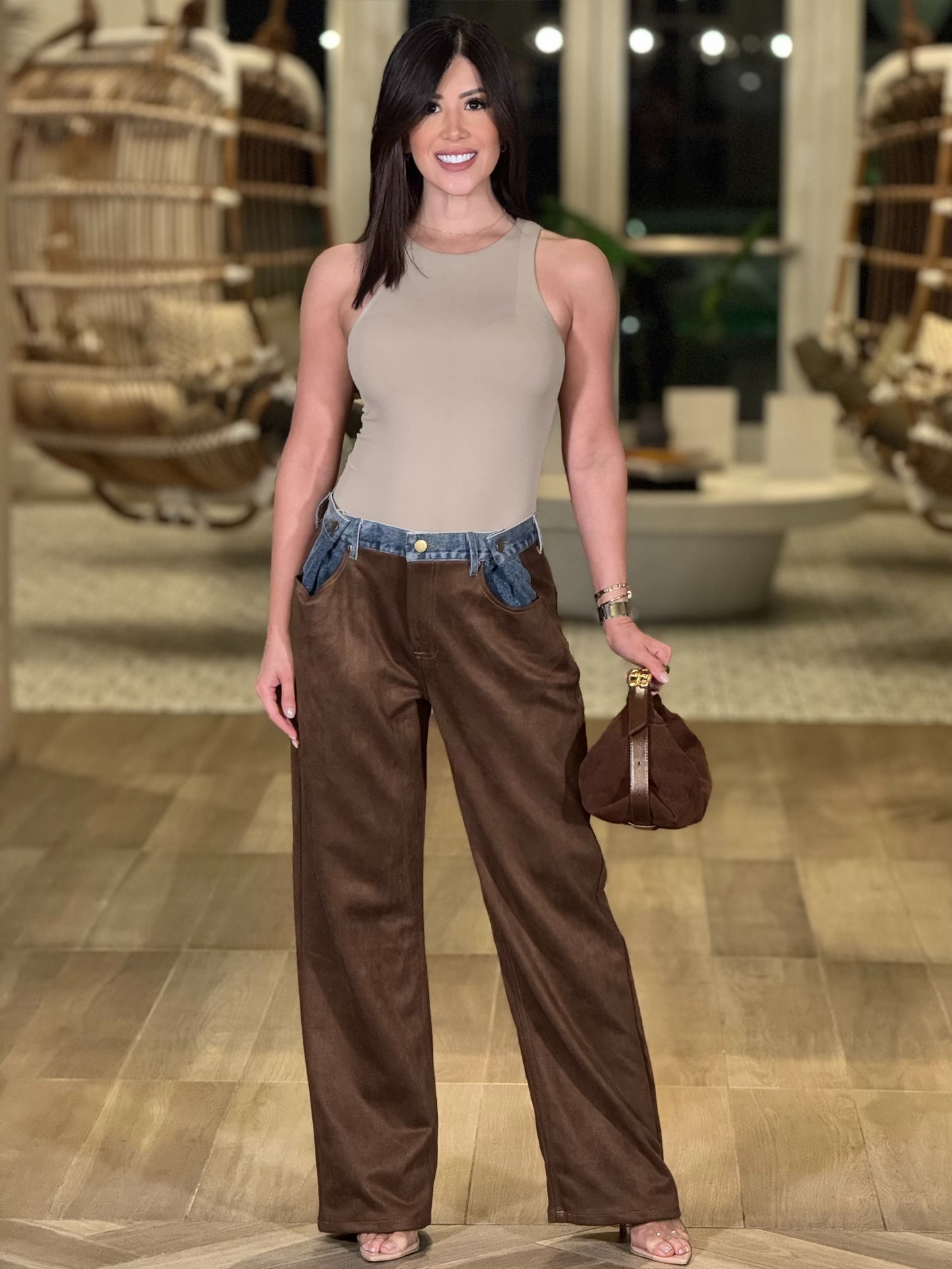 Angelica Brown Velvet Pants