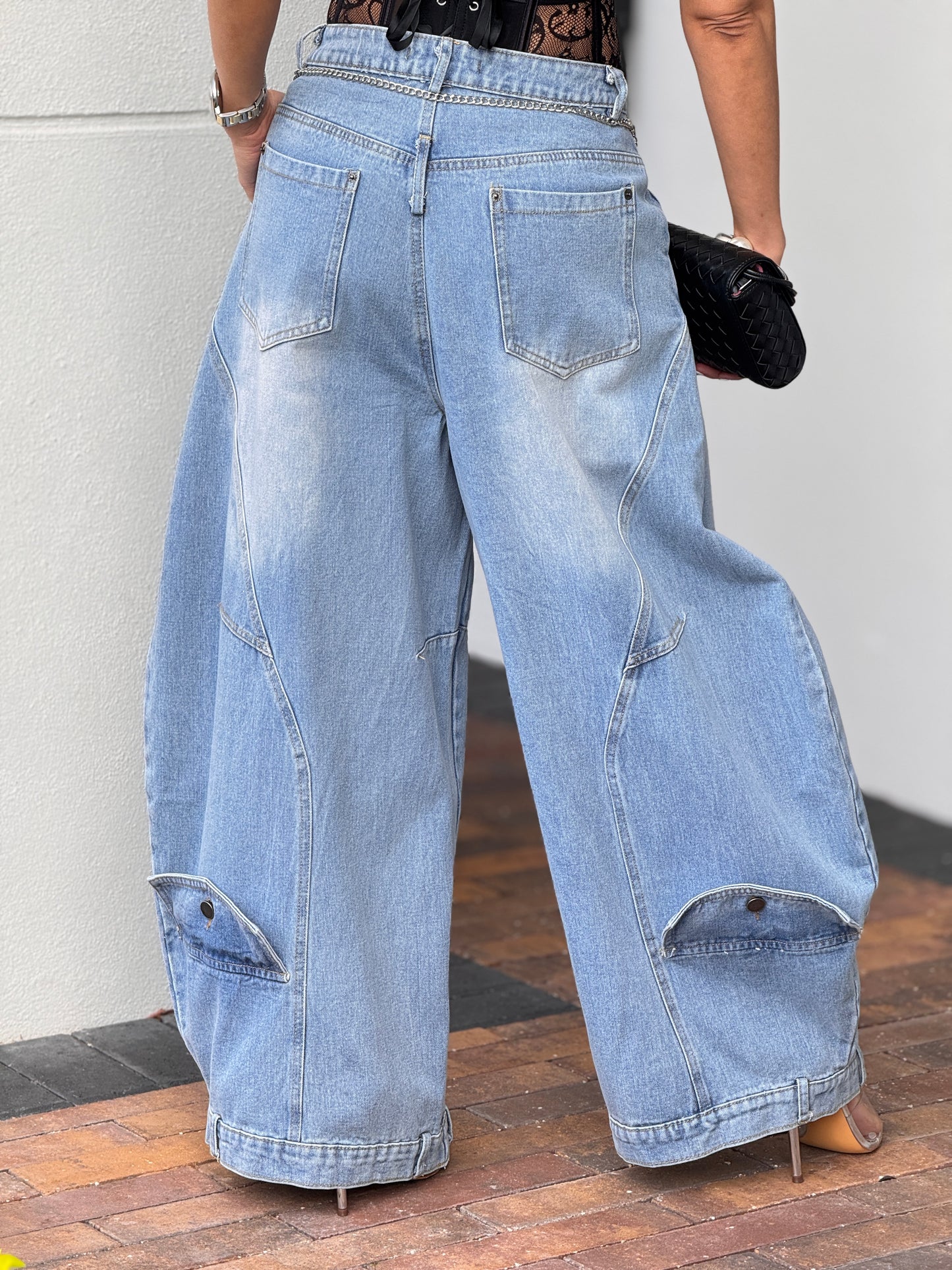 Fanny Light Denim Wide Barrel Jeans