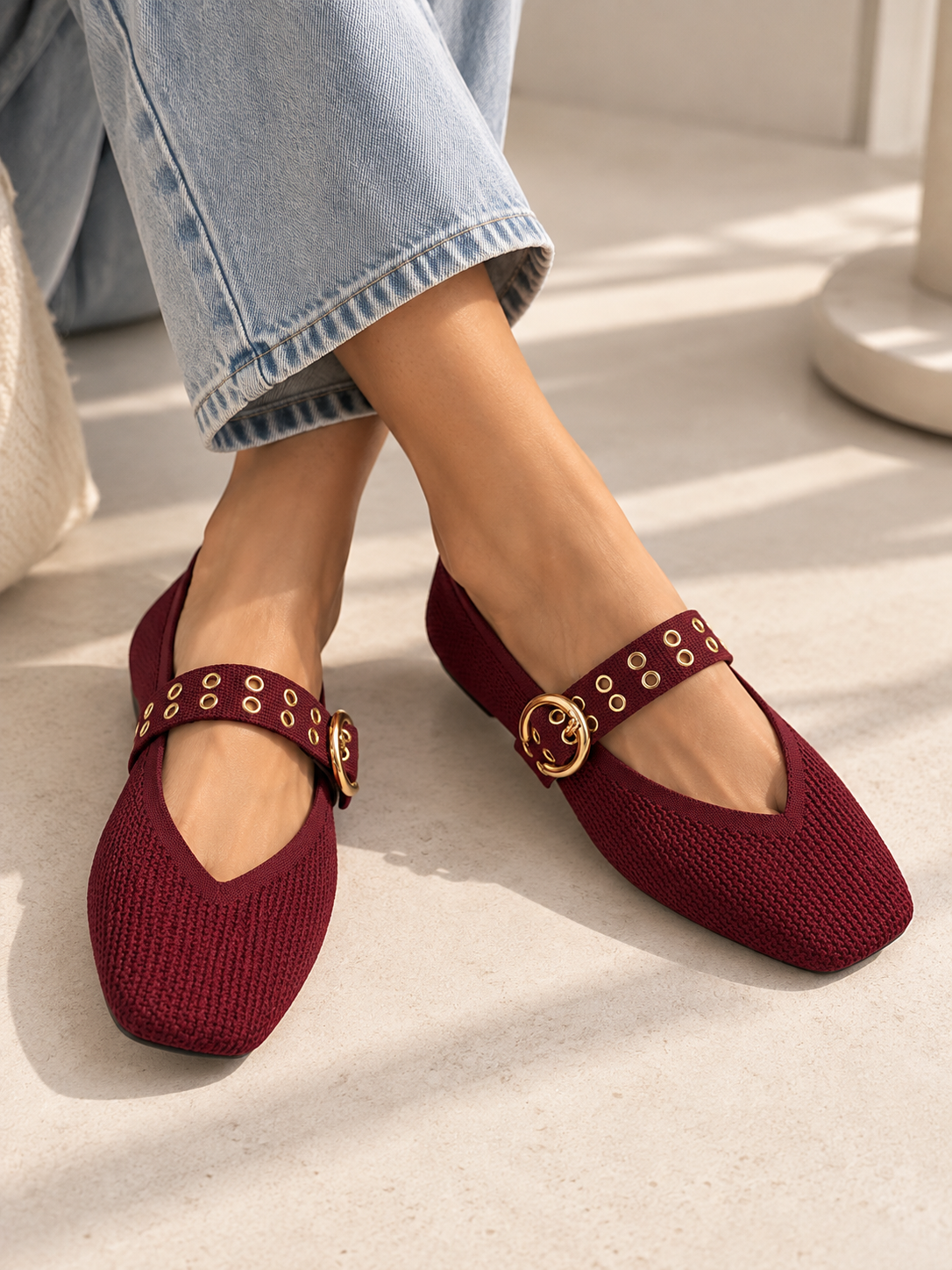 Fenton Burgundy Ballerina Flats