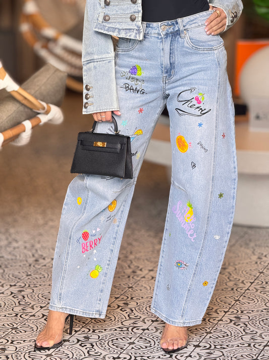 Desiree Multi Fruit Denim Jeans