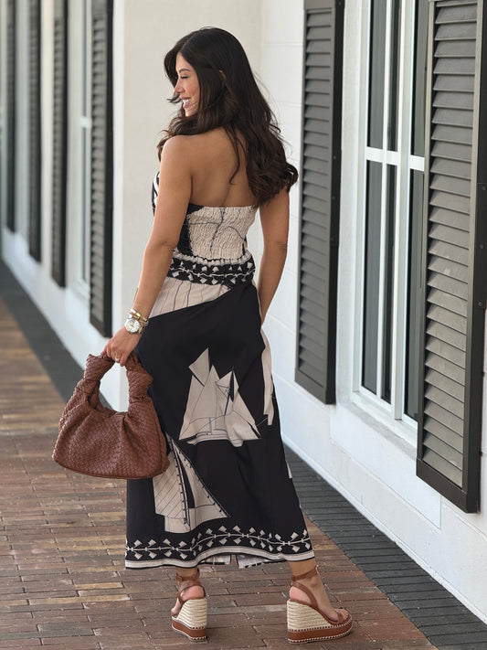 Luxxie Black Print Dress