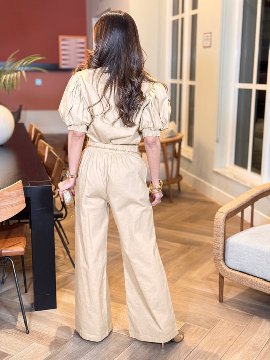 Pearly Beige Linen Set