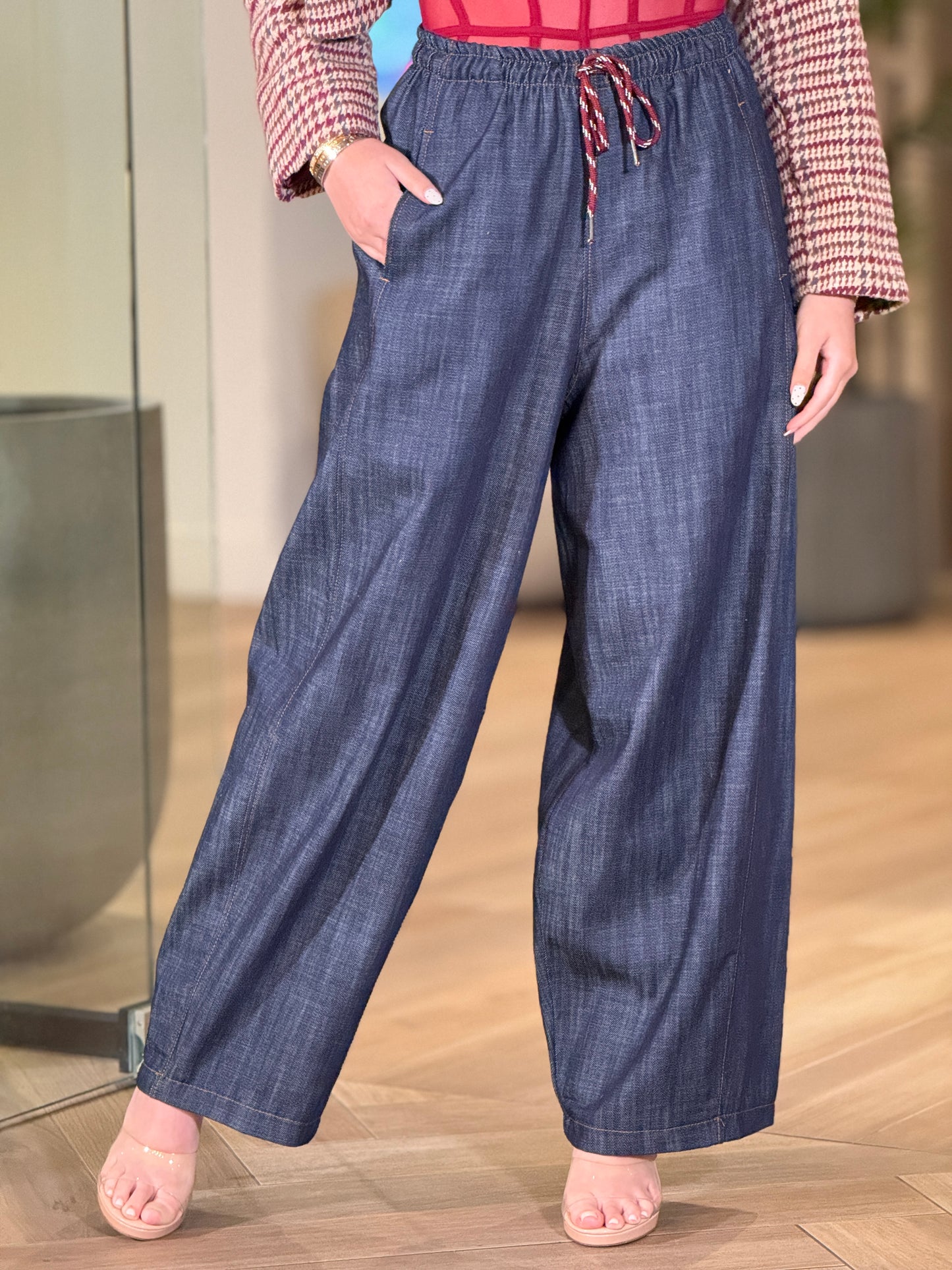 Italian Denim Red Rope Pants