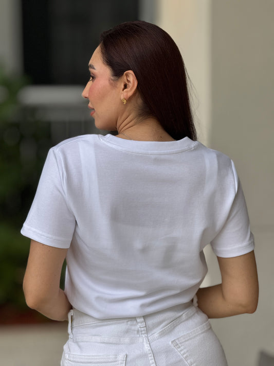 Cece Bow White T-shirt