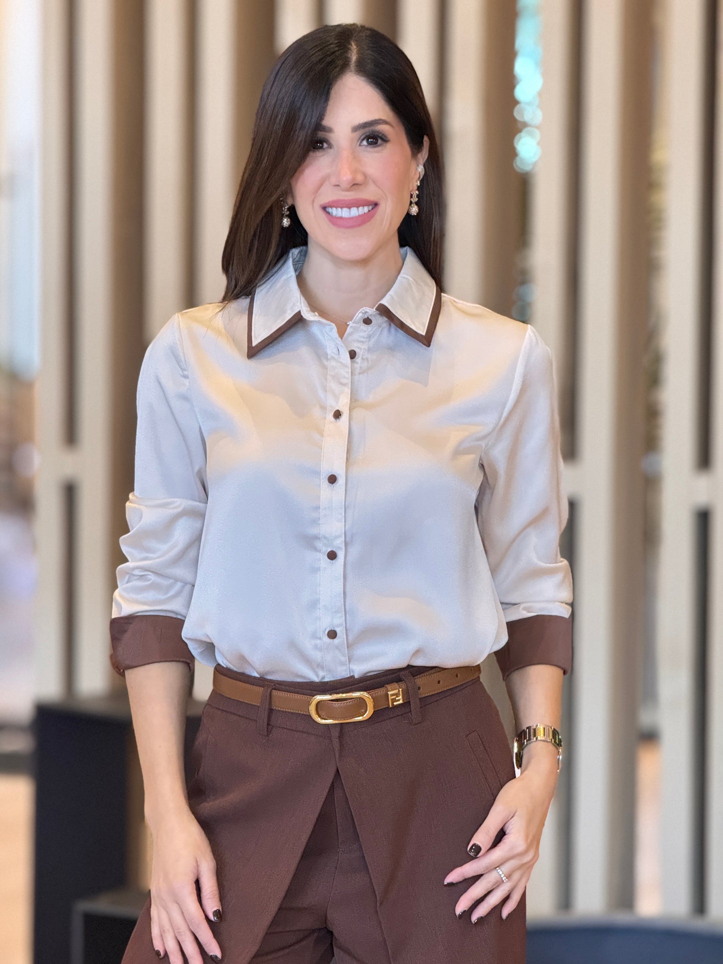 Have Ivory Satin Shirt Top