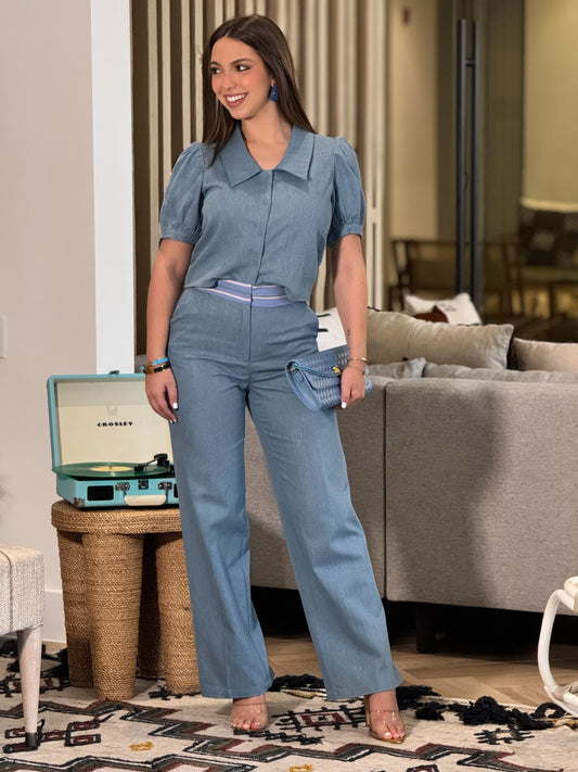 Ovianca Link Denim/Blue Waistband Set