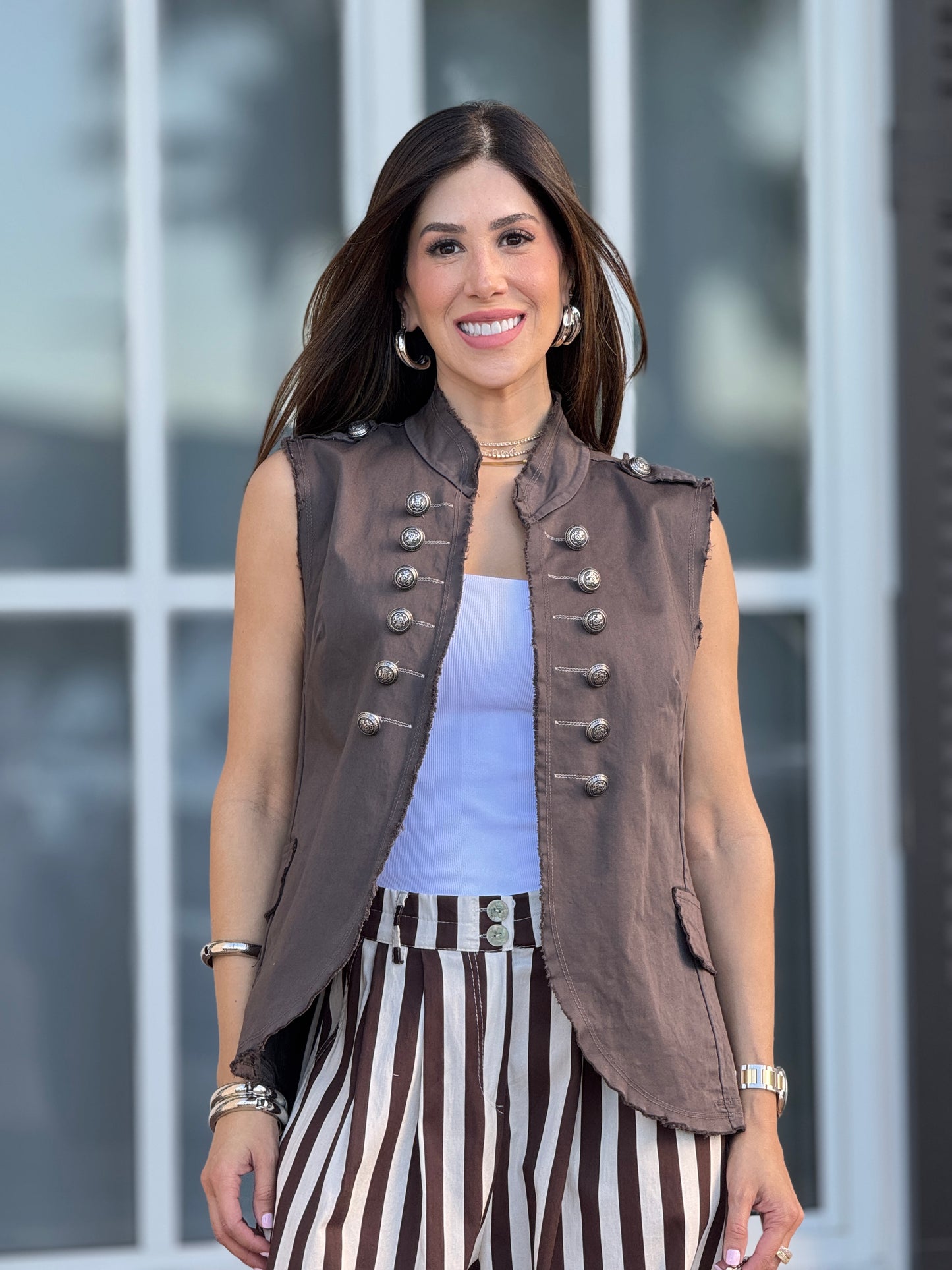 Italy Napoleon Brown Vest Top